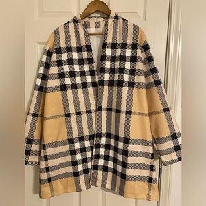 Plaid Long Line Coat Size 2XL